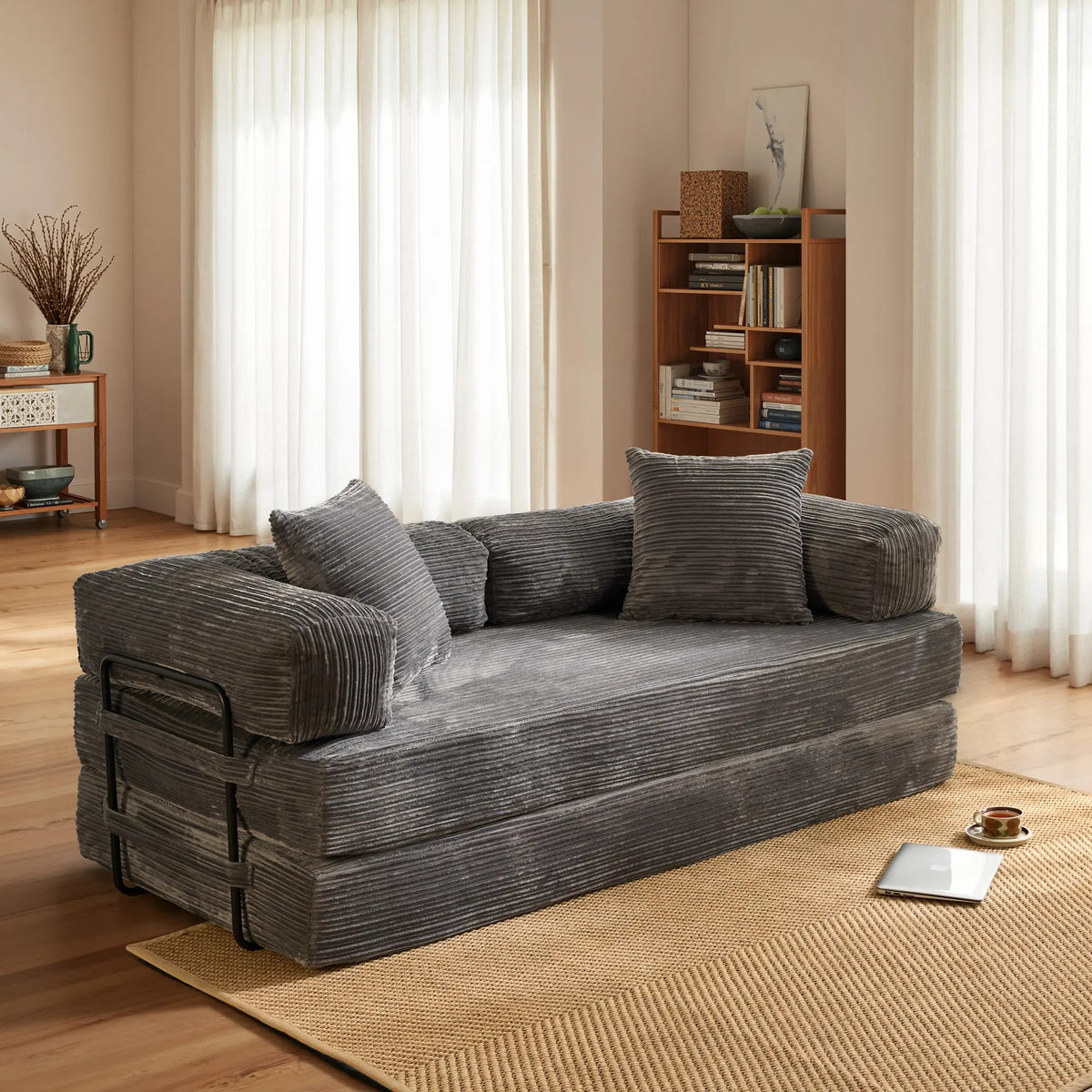 CAODOC Sofá Cama de Pana Convertible 5 en 1