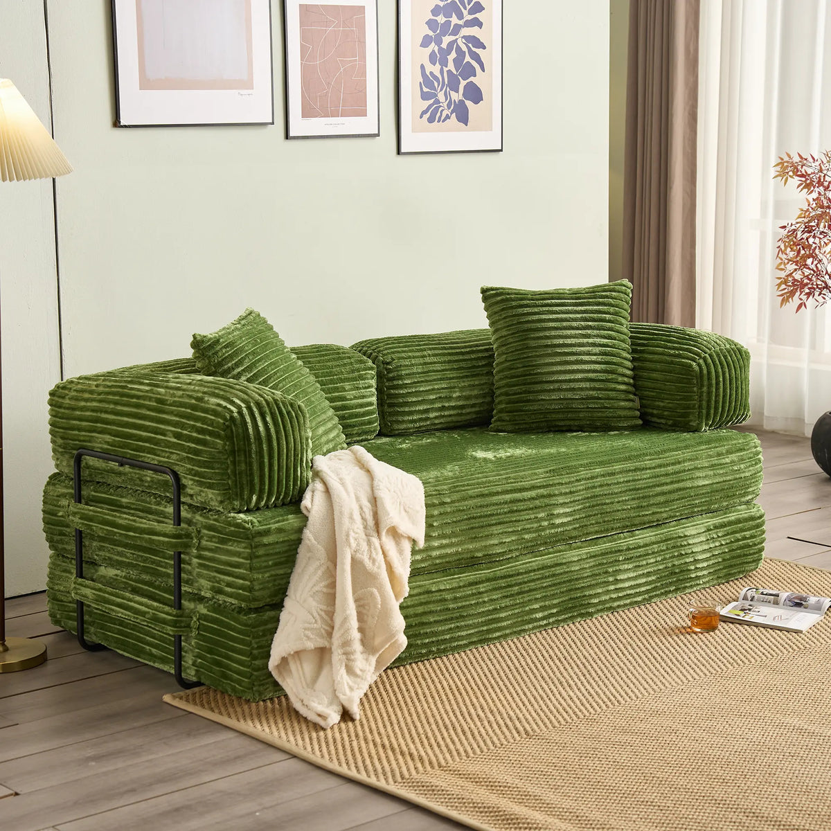 CAODOC Sofá Cama de Pana Convertible 5 en 1