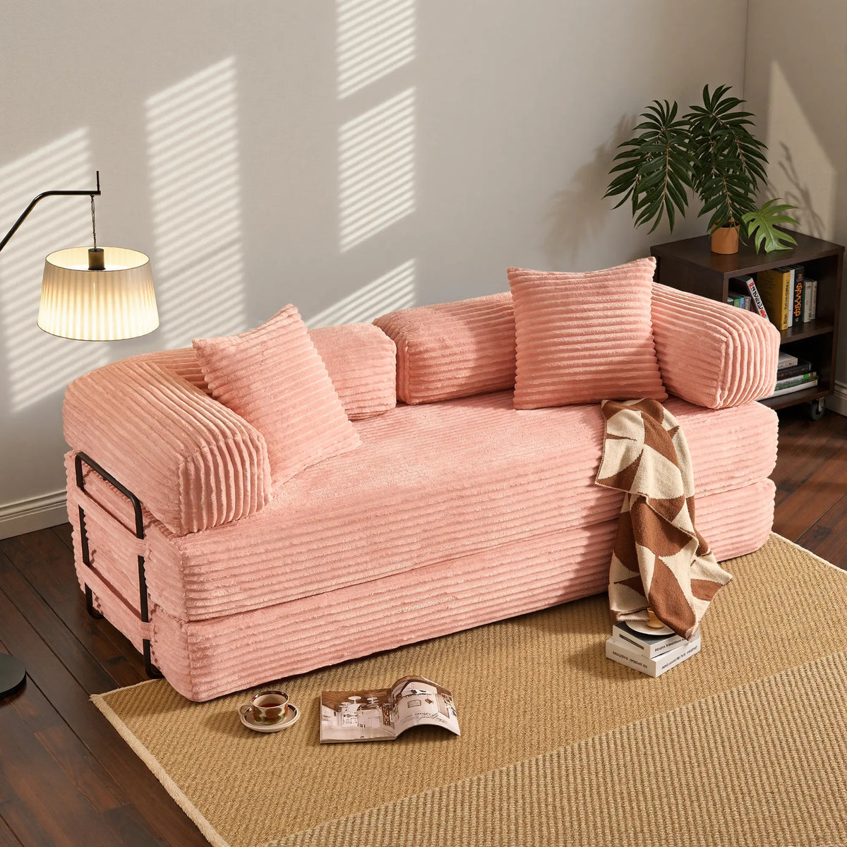 CAODOC Sofá Cama de Pana Convertible 5 en 1