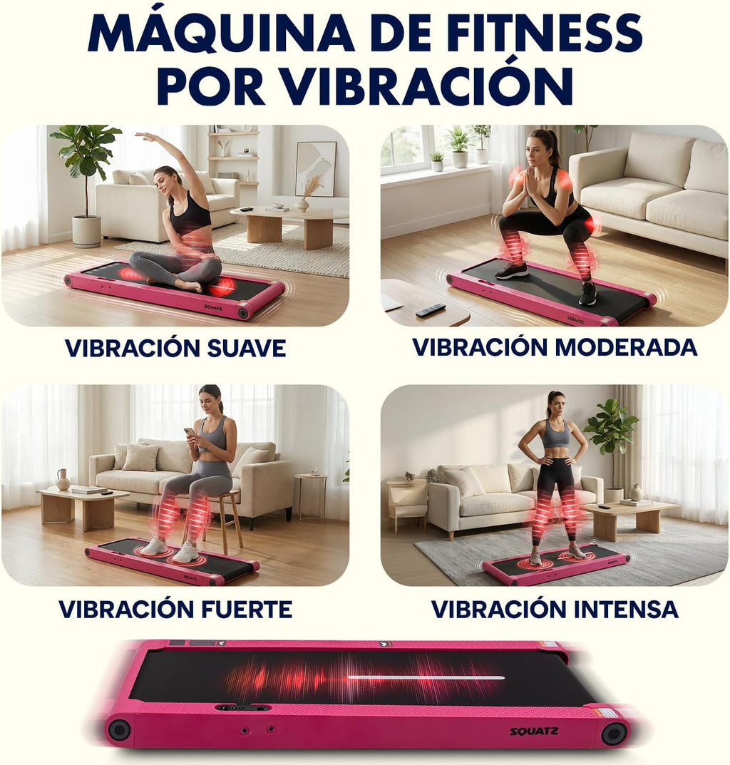 SQUATZ Cinta de Caminar 2 en 1 con Barra Plegable y Vibración